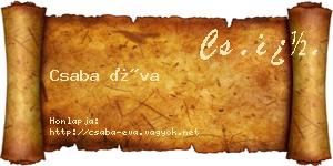 Csaba Éva névjegykártya