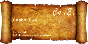 Csaba Éva névjegykártya